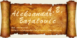 Aleksandar Bajalović vizit kartica